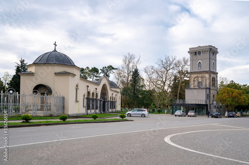 Old clock tower in Poti, Niko Nikoladze tower. Georgia photo