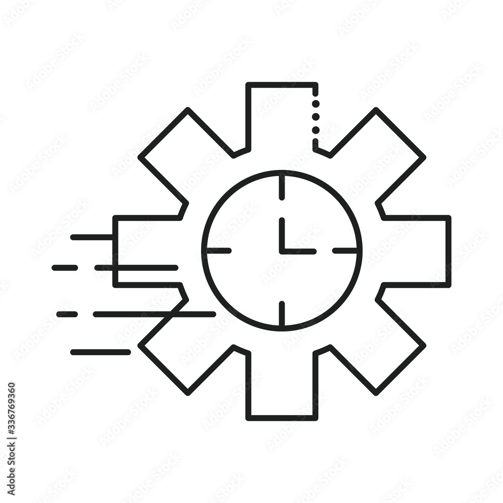clock in gear shape line style icon vector illustration design clock in gear shape line style icon vector illustration design