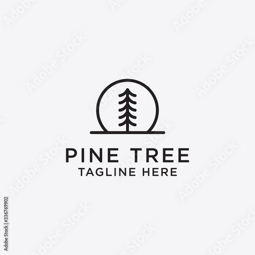 Pine Tree Logo Icon Design Template Vector Illustration