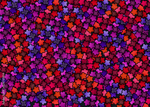 abstract colorful background wallpaper  flower-star shape pattern in red color tone.