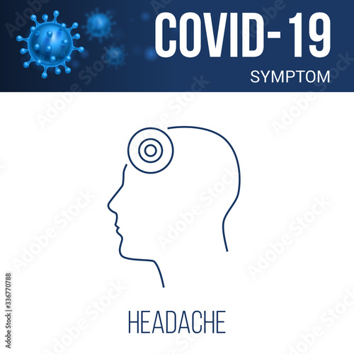 Coronavirus Symptoms Icon. Headache Linear Symbol Design from Diseases Collection. Simple Outline Element Illustration on White Background
