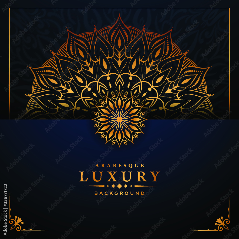 Luxury mandala background with golden arabesque pattern arabic islamic east style for Wedding card, book cover.
Luxury mandala background with golden arabesque pattern arabic islamic east style for Wedding card, book cover.