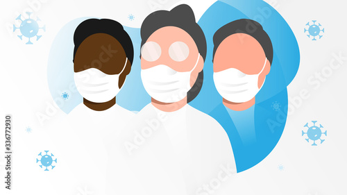 The real heroes of the coronavirus crisis. Thank you to the doctors, nurses, paramedics, 
researchers and all frontline workers. Covid-19 outbreak, Vector Illustration