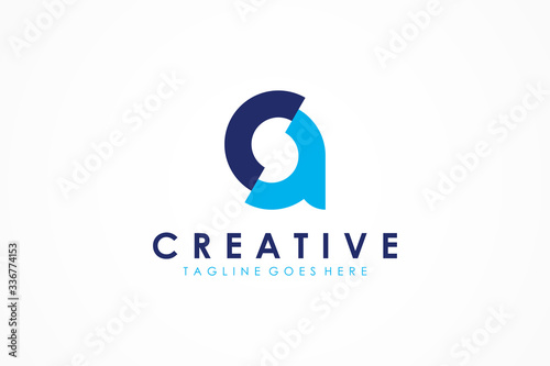 Abstract Initial Letter S and A Linked Logo isolated on white background. Flat Vector Logo Design Template Element