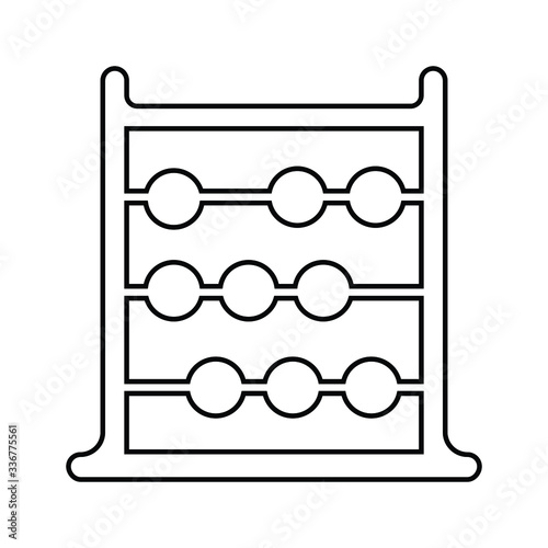 Abacus outline icon, calculate machine vector