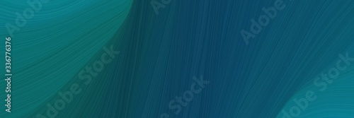 elegant decorative horizontal banner with teal green, teal and very dark blue colors. graphic with space for text or image. can be used as header or banner