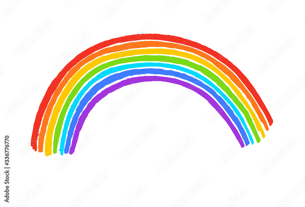 Child drawing of rainbow arc Child drawing of rainbow arc