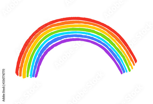 Child drawing of rainbow arc photo
