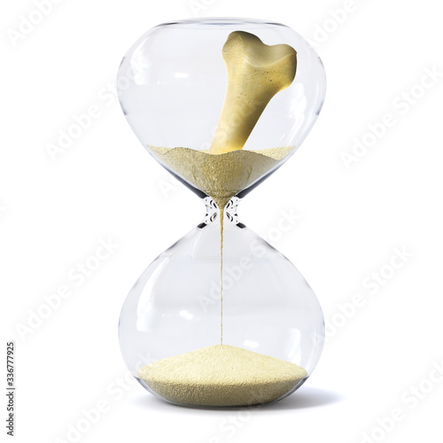 Sand glass or sand watch concept art about extinction of humanity