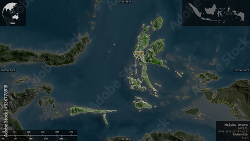 Maluku Utara, Indonesia - composition. Satellite photo