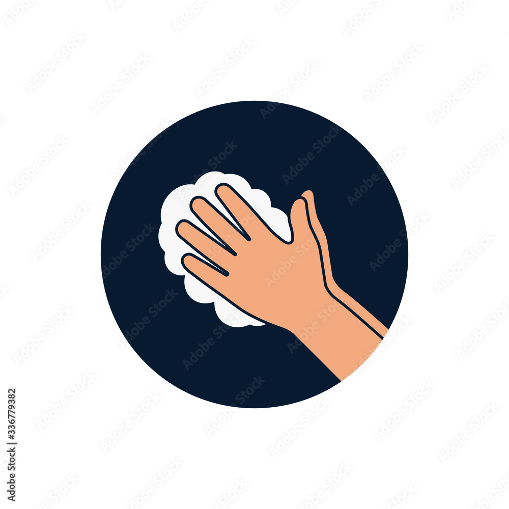 Washing hands with soap sign. Preventing the transmission of viruses and bacteria. Vector illustration Washing hands with soap sign. Preventing the transmission of viruses and bacteria. Vector illustration