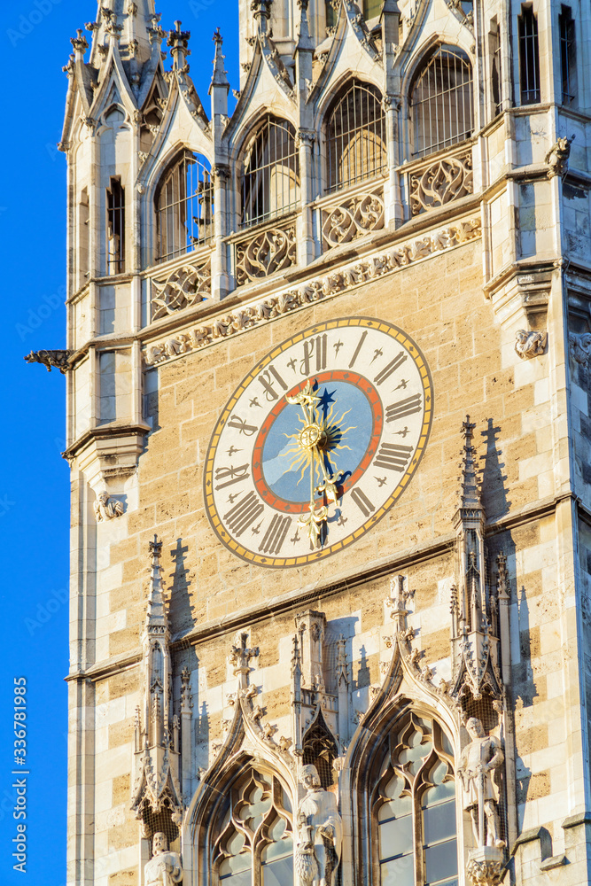 Clock of The New Town Hall (Neues Rathaus), Munich, Germany Clock of The New Town Hall (Neues Rathaus), Munich, Germany