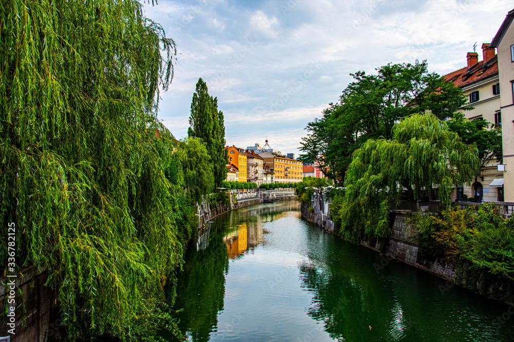 View to the River Ljubljanica in Ljubljana