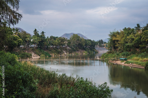 Fototapeta Naklejka Na Ścianę i Meble -  Beautiful panoramic view over the river seen from Luang Prabang in Laos