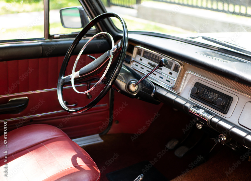 Naklejka premium vintage car interior
