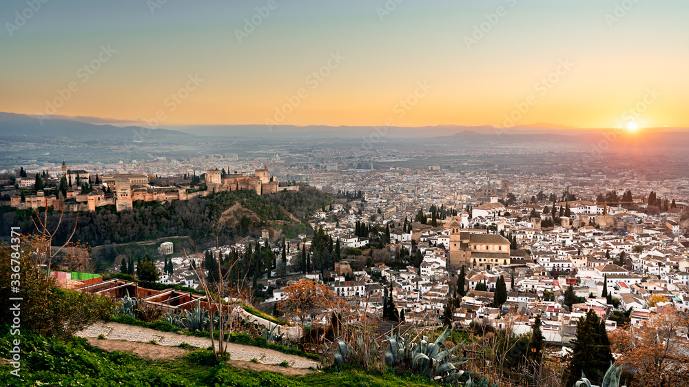 Panoramic view of Granada, Spain