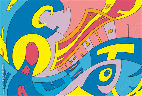 Color composition of letters. Template for card, poster, print.