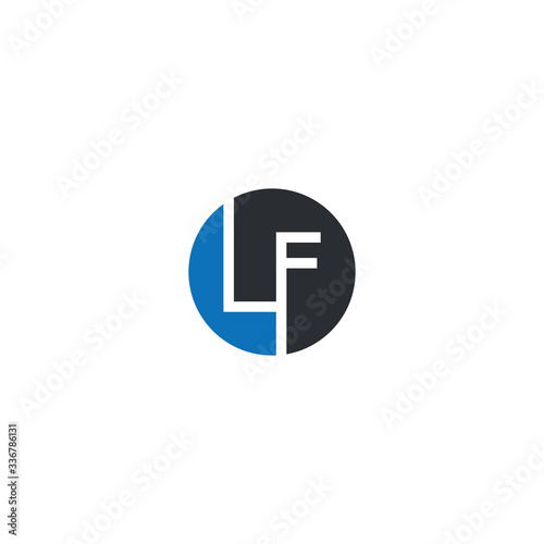 Initial letter lf or fl logo design template photo