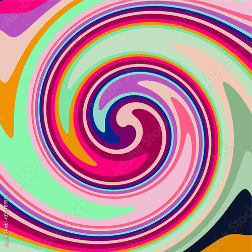 Twirl Twist paint 70s Retro colors abstract fluid backgrounds bohemian color palette Swirl vortex vector background © Levin