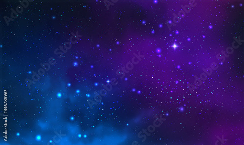 Vector cosmic illustration. Colorful space background with stars © WhataWin