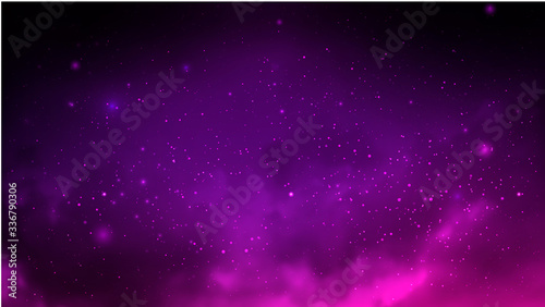 Vector cosmic illustration. Colorful space background with stars