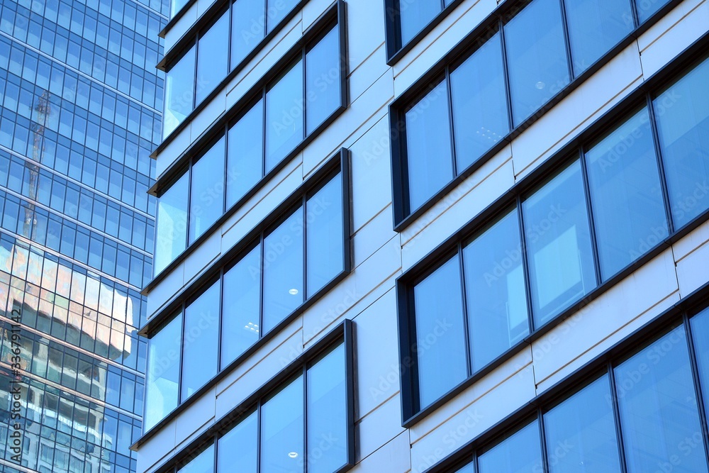 Office building in city center on a background closeup