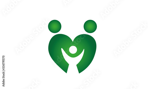Drei Personen, Menschen, Familie, Logo	