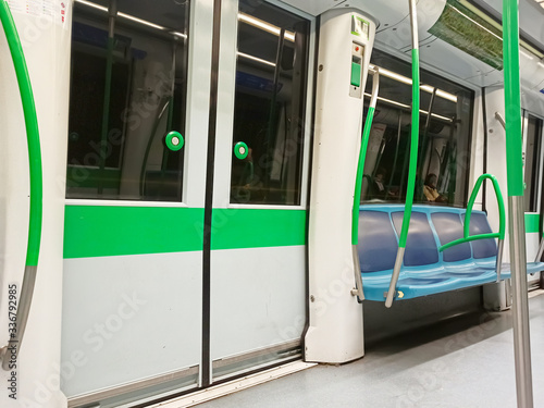 Sliding doors of a subway car in Madrid