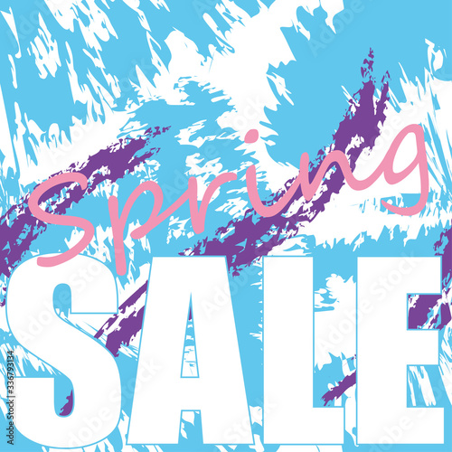 Spring sale design vector illustration purple blue