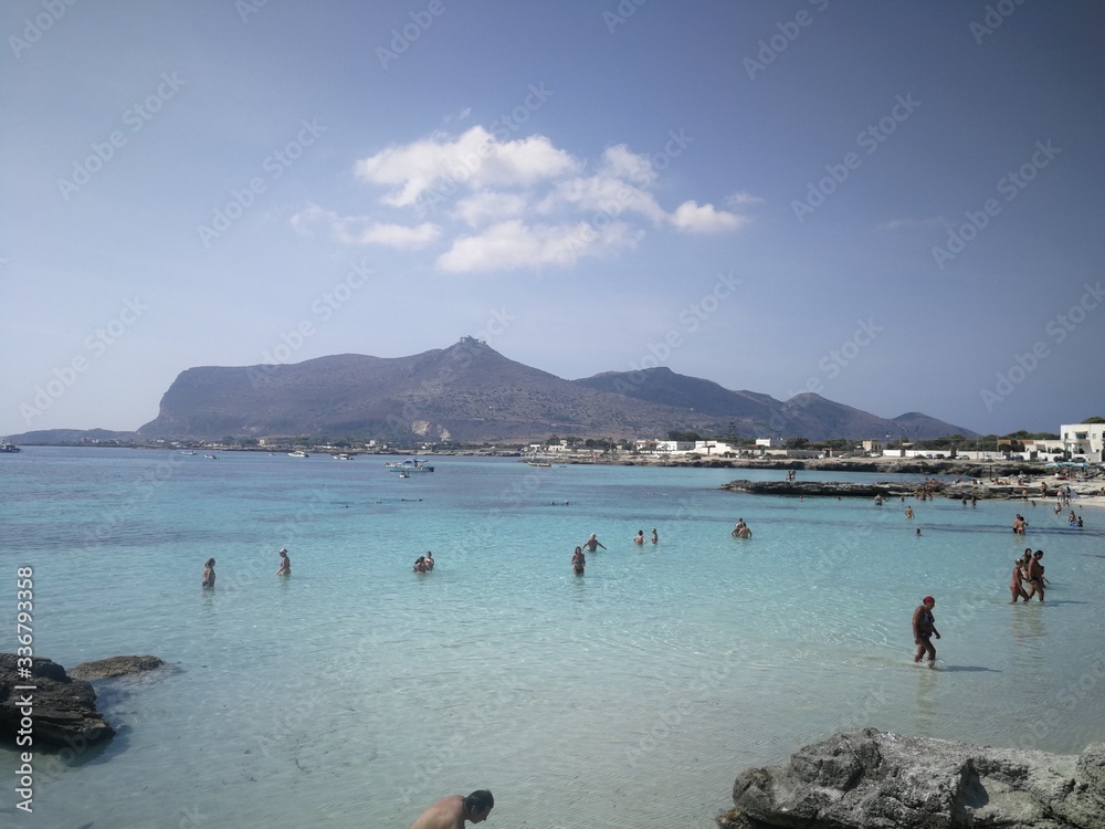 Obraz premium beach, Caribbean feeling and island, Sicily 