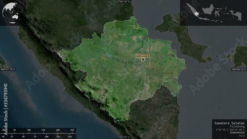 Sumatera Selatan, Indonesia - composition. Satellite photo
