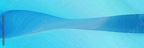 Fototapeta Naklejka Na Ścianę i Meble -  modern surreal banner with medium turquoise, sky blue and dodger blue colors. graphic with space for text or image. can be used as header or banner