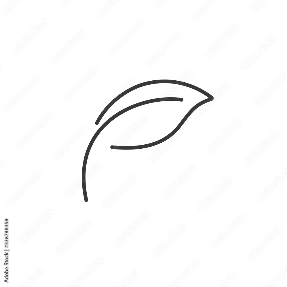 Fototapeta premium Leaf. Outline icon. Nature vector illustration
