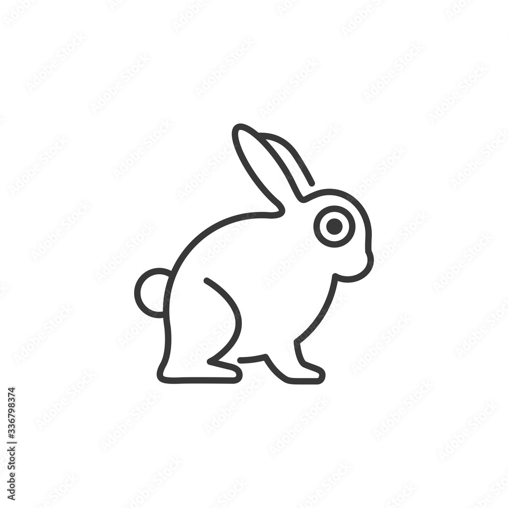 Rabbit. Outline icon. Animal vector illustration Rabbit. Outline icon. Animal vector illustration