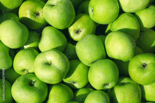 fresh ripe green apples background