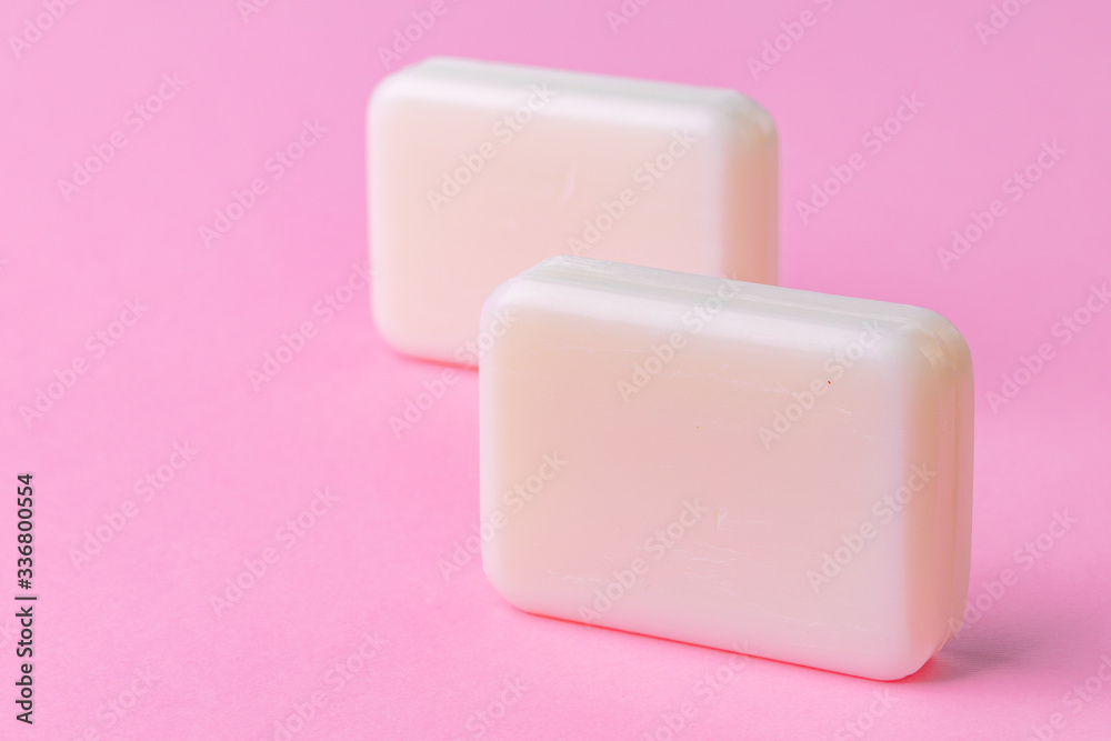 Soap bar isolated on pink background. Soap bar isolated on pink background.