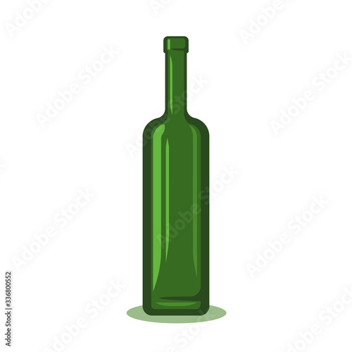 Bottle of liquor vector illustration. Unlabeled corcked bottle