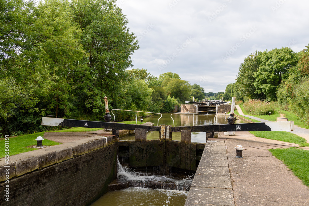 Fototapeta premium Hatton locks on the Grand Union Canal