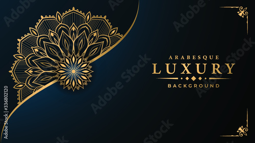 Luxury mandala background with golden arabesque pattern arabic islamic east style for Wedding card, book cover. 