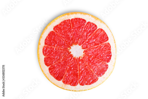 Red grapefruit on a white isolated background