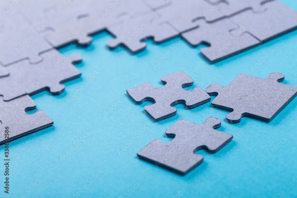 Obraz premium Jigsaw Puzzle on Blue 