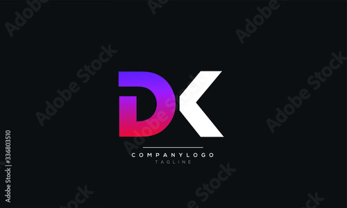 DK KD D K Letter logo alphabet monogram initial based icon design