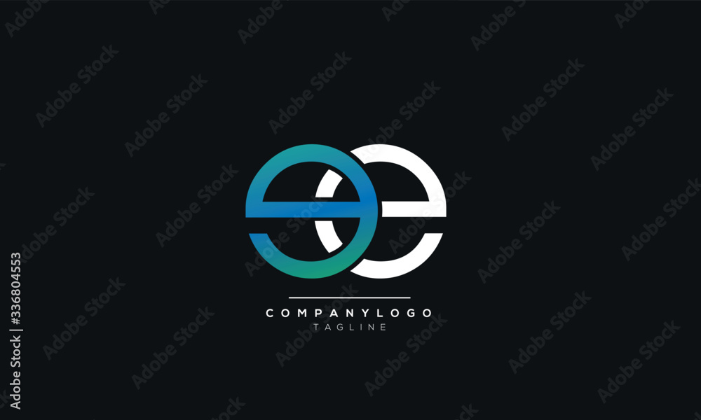 EE E Letter logo alphabet monogram initial based icon design Stock ...