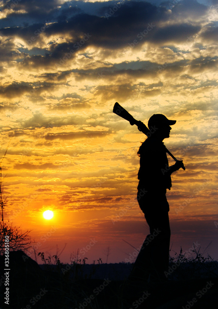 Game ranger silhouette Game ranger silhouette
