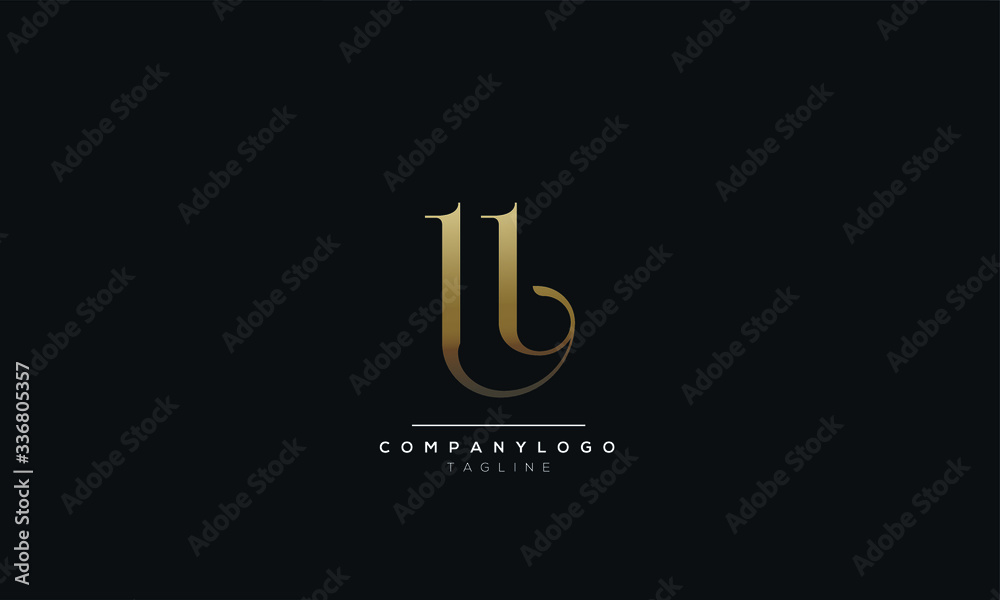 LI Letter logo alphabet monogram initial based icon design - obrazy, fototapety, plakaty 