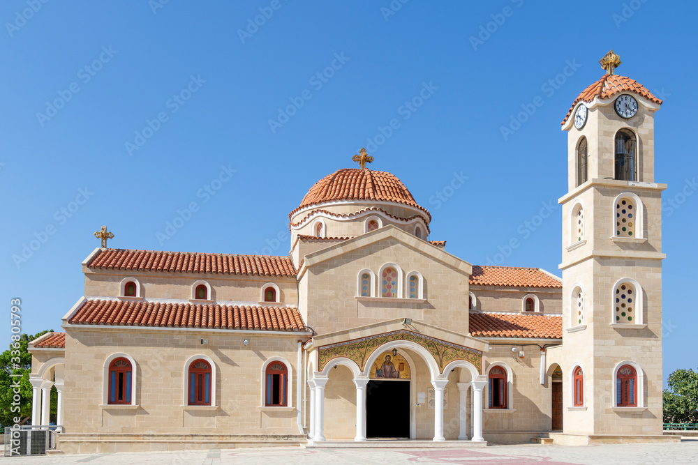 Agios Raphael church in Cyprusphotographed at daytime with blue sky above and in the background