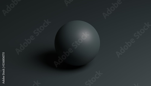 Abstract 3d rendering of Computer generated minimalist black sphere over background. Modern design for poster  cover  branding  banner.
