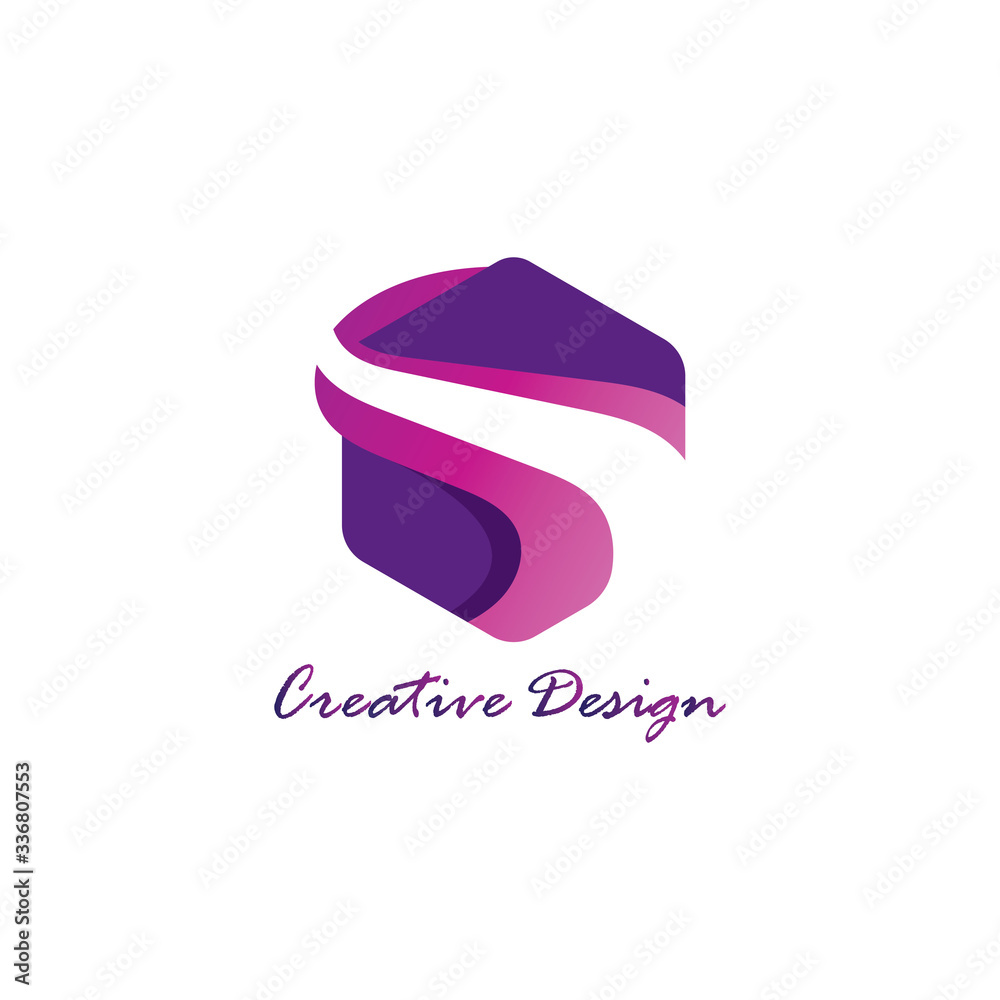 Hexagon gradient awesome creative logo design template Hexagon gradient awesome creative logo design template