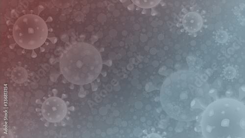 Coronavirus outbreak abstract background, dangerous cells.