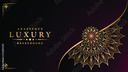 Abstract luxury ornamental mandala design background with arabesque pattern arabic islamic east style.
